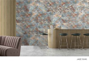 Salon moderne 600x1200 Carreaux de mur en porcelaine émaillée haute brillance motif marbre antidérapant résistant aux acides pour appartements - Product Image 4