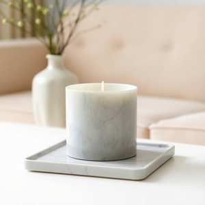 Bougeoir en pierre décorative de pot de bougie de marbre poli rond pour la décoration à la maison - Product Image 2