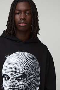 Nouvel arrivage de sweat-shirt à capuche pour hommes avec strass épaissir surdimensionné couleur noire sweat à capuche personnalisé unisexe chez Fratres Sports - Product Image 6