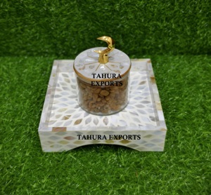 Recipiente Decorativo de Nácar para Mesa, Tendencia 2026, con Bandeja, Tarro para Almacenamiento Decorativo de Mesa - Product Image 5