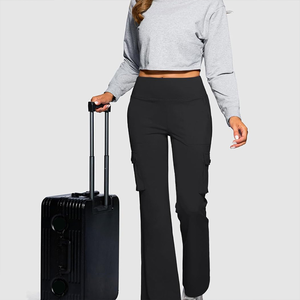 Pantalones Cargo de cintura alta con estampado personalizado para mujer, pantalones de trabajo de talla grande al por mayor de Cordura, estilo holgado para uso diario - Product Image 4