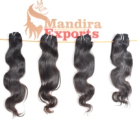 Rambut Virgin mentah tidak diproses warna alami gelombang longgar kutikula Bodywave bundel selaras rambut manusia kuil India ekstensi rambut
