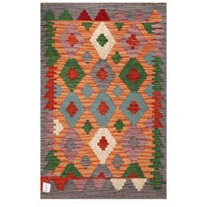 พรมกิลิมไมมาณา อัฟกานิสถาน ขนาด 120 x 77 ซม. พรมและชุดพรมแบบดั้งเดิมของชาวอัฟกัน - Product Image 1