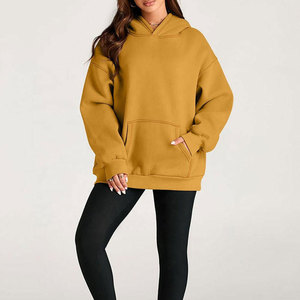 Sudadera con Capucha de Algodón para Mujer, Estilo Holgado, para Invierno, con Logotipo Personalizado, Ecológica y Transpirable, Servicio OEM Disponible - Product Image 1