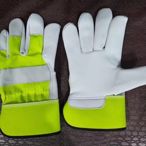 Gants de gréeur canadiens avec logo personnalisé Gants de travail pour hommes en cuir fendu de haute qualité, antidérapants, ajustables au poignet - Product Image 5