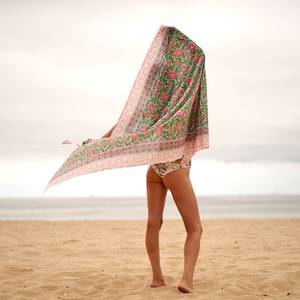 Pareo de Algodón Estilo Boho, Estampado a Mano, para Playa, Verano - Product Image 1