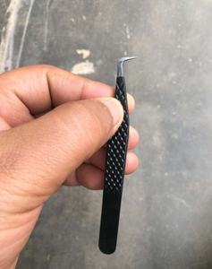 Pinzas de punta de fibra de extensión de pestañas de volumen con logotipo personalizado con etiqueta privada colgante fabricante profesional de pinzas para pestañas - Product Image 4