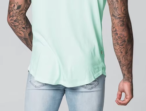 เสื้อยืดออกกำลังกายผู้ชายผ้าคอตตอน/โพลีเอสเตอร์ แห้งเร็ว ระบายอากาศดี เป็นมิตรกับสิ่งแวดล้อม สีพื้นแบบกำหนดเอง สำหรับวิ่งและออกกำลังกายในยิม - Product Image 6