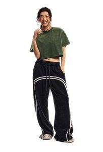 Camiseta de gran tamaño con hombros caídos y estampado personalizado para mujer, camiseta recortada de algodón Vintage Boxy para hombre, envío DDP - Product Image 3