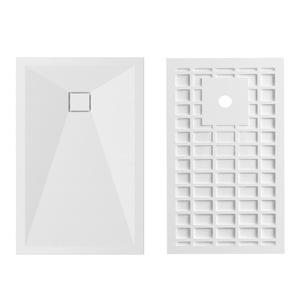 Receveur de <span class=keywords><strong>douche</strong></span> rectangulaire européen en <span class=keywords><strong>résine</strong></span> blanche, taille personnalisée, avec drain central, pour salle de bain - Product Image 2