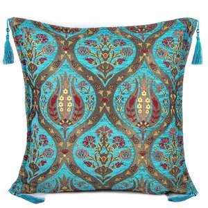 Turkuaz 45x45 cm <span class=keywords><strong>Lale</strong></span> Desenli Minder n ° 1 decorativo e cuscino di lancio - Product Image 1