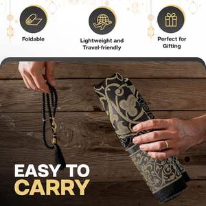 Alfombra de oración portátil con bolsa de transporte, compacta, ligera y fácil de plegar cómoda en cualquier lugar y para una oración en cualquier momento, alfombra musulmana - Product Image 3
