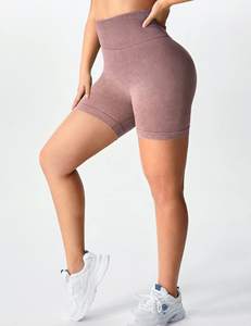 กางเกงโยคะขาสั้นไร้ตะเข็บเอวสูงของผู้หญิงเลกกิ้งออกกำลังกายแบบผ้าสแปนเด็กซ์/ ไนลอนแบบรีไซเคิล - Product Image 3