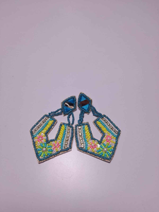 Bestone, pendientes de cuentas con patrón personalizable, flores bordadas hechas a mano para Niñas Grandes, recién llegado, costura de punto de cruz - Product Image 2