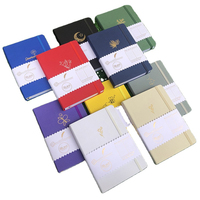 Carnet de notes/agenda A5 en cuir PU rigide personnalisé, avec reliure cousue filée et papier gaufré, option cadeau, vente en gros