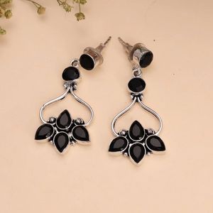 Pendientes Colgantes de Latón Plateado Oxidado con Ópalo, Joyería Boho Antigua para Mujer, para Fiesta - Product Image 3