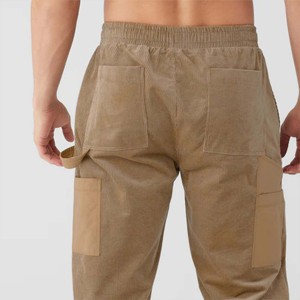Mens Corduroy Cargo Pants with <b>Elastic</b> Waistband and Multiple Pockets, Relaxed Fit Casual <b>Trousers</b> for Outdoor and Everyday Wear - Product Image 5
