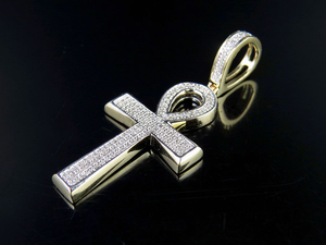 Moissanite Ankh <b>Cross</b> Diamond <b>Pendant</b> for Men Iced Out S925 <b>Silver</b> Hip Hop Gold Plated Jewelry For Men & Women Every Occasion - Product Image 3