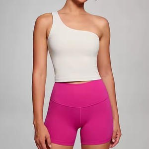 Twill Impex One Shoulder Athletic Crop Top para mujer Tanque de entrenamiento asimétrico para gimnasio, baile, fitness personalizado OEM - Product Image 2