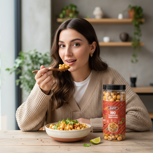 Glee Impex BBQ Tandoori Spicy Makhana 80g Pot de Noix de Raton Rôties Semi-Molles Sans Gluten Collation Saine Saveur Indienne Vente en Gros - Product Image 2