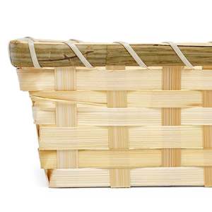 Natural Bamboo Xena Woven Rectangular Storage <b>Baskets</b> for <b>Bathroom</b> Organization - Product Image 3