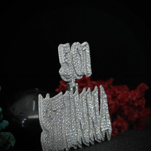 Hip Hop Style Custom <b>Pendant</b> Iced Out logo <b>Name</b> <b>Pendant</b> Moissanite Diamond 925 Sterling Silver Fashion Design for Men <b>Necklace</b> - Product Image 6