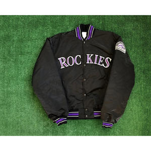 90s Vintage lourd Satin soie Bomber veste brodé Varsity Letterman College veste col montant OEM teint hiver hommes - Product Image 3