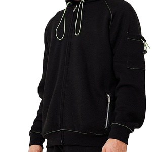 Chándal con cremallera para hombre construido con vellón de rendimiento y personalización de parches de marca para suministro de fábrica - Product Image 3