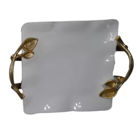 Miroir fait main plateau décor à la maison bijoux or verre servant miroir décoratif plateau rectangulaire pour servir