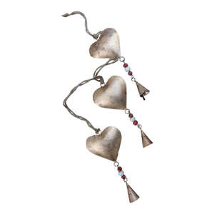 Décoration murale en fer recyclé, style rustique, pour patio, cœur en métal galvanisé, carillon suspendu, vase fonctionnel pour la décoration intérieure - Product Image 1