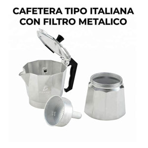 Silver Manual Italian Espresso <b>Coffee</b> <b>Maker</b> Set 300ml Porcelain Aluminium Classic Modern Design <b>Portable</b> Ceramic Resistant - Product Image 5