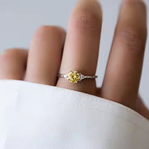 Ensemble de bagues en diamant de laboratoire rond de bonne qualité extra ordinaire bague pour femme bague en or blanc 14 carats en diamant rond cadeau d'anniversaire pour elle - Product Image 5