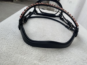Premium Leather Horse Bridle with Pink Crystal Browband Comfortable Padded Design Durable Horse Equipment Accessories - Product Image 6