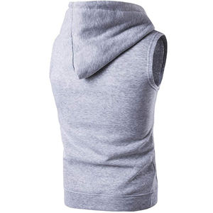 Sweat à capuche d'entraînement pour hommes 100% coton sans manches débardeurs Design brodé numérique pour la musculation Muscle Training Winter - Product Image 3