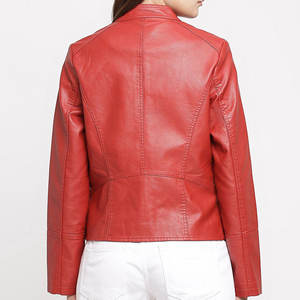 Gran oferta, chaqueta de cuero genuino personalizada para mujer, procesamiento de acabado de invierno transpirable con patrón sólido - Product Image 3