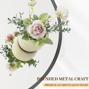 Specchio da Parete Nero di Lusso 100 cm, Design Nordico Moderno, Vetro Senza Cornice in Alluminio per Uso Decorativo in Salotti e Hotel - Product Image 4