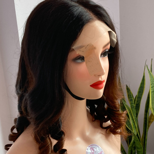 Peluca rizada superior con flequillo 100% cabello humano virgen Full HD LACE glueless peluca afro rizado para mujer - Product Image 1