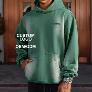 Sudadera con Capucha Vintage de Alta Calidad, Impresión Digital, Estilo Urbano, 430 g/m², 100% Algodón, Corte Holgado, Secado Rápido, Unisex, Otoño - Product Image 5