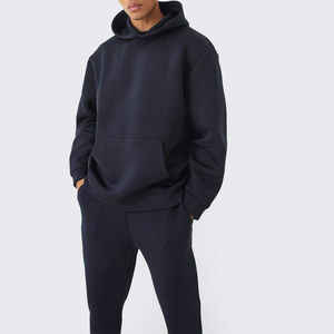 Envío rápido Chándal de peso pesado Hombres Liso 100% Algodón Equipado Logotipo personalizado Jersey de manga larga Chándal - Product Image 3