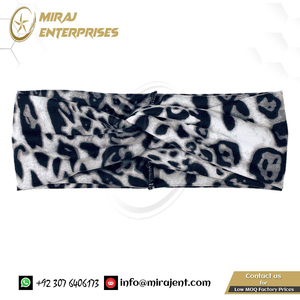 Leopard Print Cross Knot Hairband Flower Wide <b>Headband</b> Casual Elastic <b>Fabric</b> Hairband Head Wrap Girls Hair Band Accessories - Product Image 3