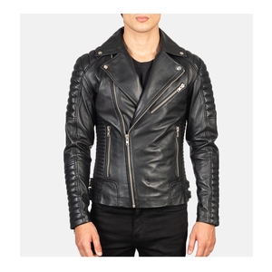 Nueva chaqueta de cuero ligera para hombre a precio barato Nueva chaqueta de cuero elegante para hombre de diseño OEM hecha con buen material - Product Image 2
