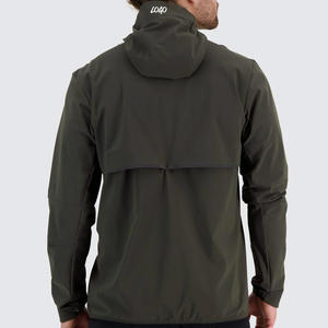 Chaqueta Anorak de entrenamiento al aire libre de secado rápido transpirable elástica ligera personalizada para hombre cierre de cremallera a prueba de viento estampado de concha suave - Product Image 2
