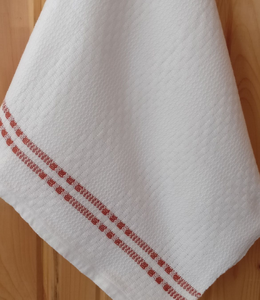 Serviette de cuisine en coton rouge, blanc, à petits carreaux, festive, disponible à prix de gros - Product Image 4