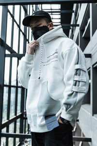 Killwinner Sudadera con capucha de tendencia de gran tamaño Europa y América Calle Casual Algodón Contraste Color Costura Sudaderas con capucha originales - Product Image 4