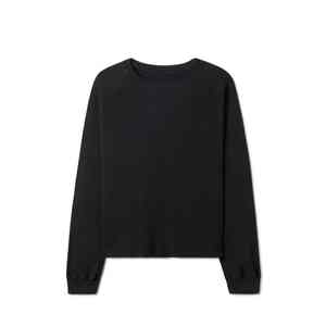 Custom Logo Solid Winter Thermal <b>Fleece</b> Men Streetwear Hoodie Sweatshirt Oversized Box Fit Cropped Crewneck <b>Black</b> - Product Image 1