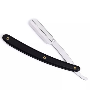 Navajas de Afeitar Rectas con Mango de Plástico/Madera, Navajas de Afeitar Manuales Plegables de Acero Inoxidable con una Sola Hoja - Product Image 4