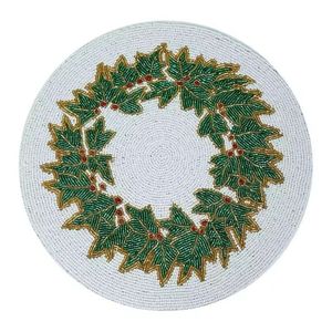 Manteles individuales de cuentas de vidrio bordadas para ambiente de boda de lujo para mesa de comedor Venta directa de fábrica de La India - Product Image 2