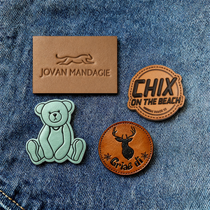 Custom PU Leather Patches <strong>Label</strong> for Clothing <strong>Jeans</strong> Manufacturer - Product Image 1