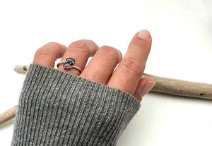 Anillo de Plata de Ley 925 Estilo Boho para Mujer, con Turmalina, Rodio, Joyería Hecha a Mano, Certificado, Regalo para Mamá, Fiesta - Product Image 4