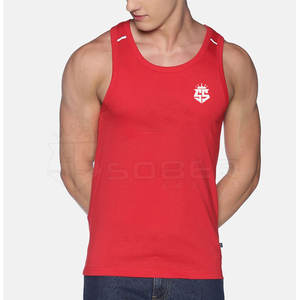 Débardeur en tricot respirant imprimé avec logo personnalisé pour hommes, séchage rapide, polyester/coton, gilet d'entraînement décontracté, design sans manches - Product Image 1